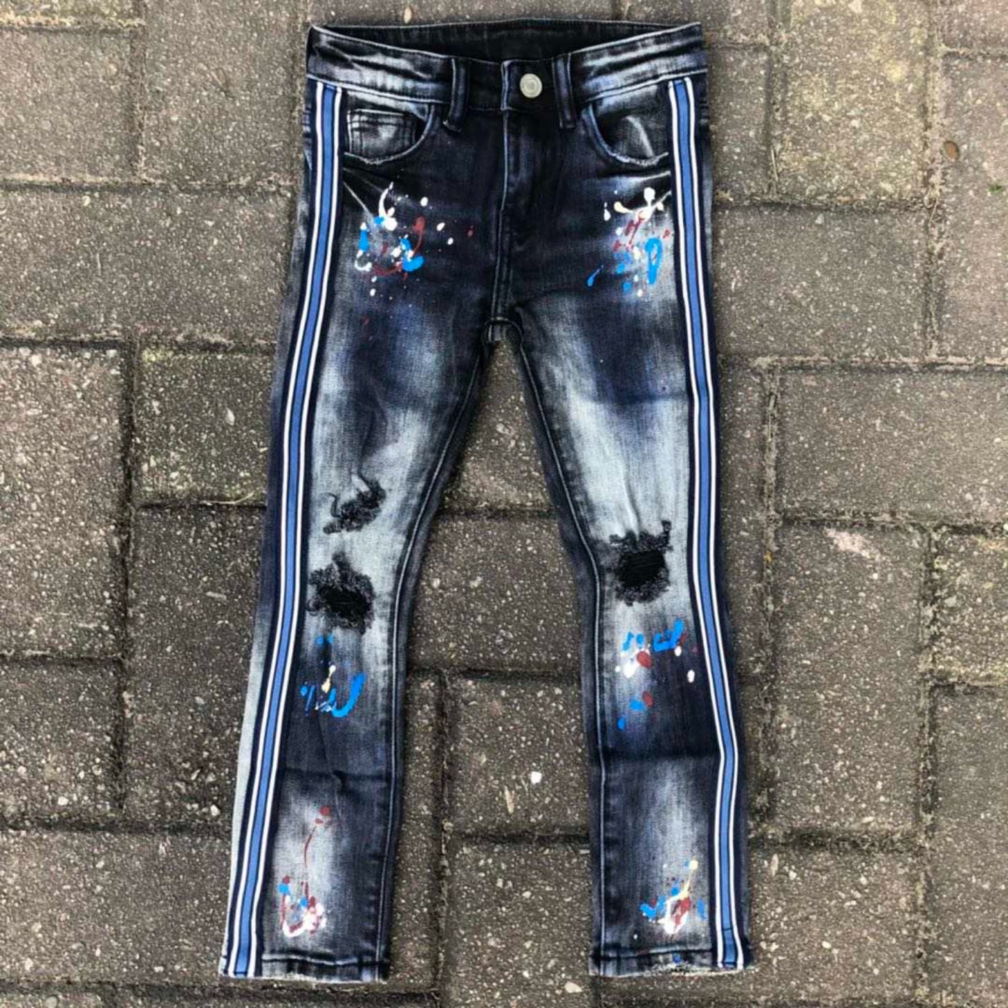 Blue Drip Jeans